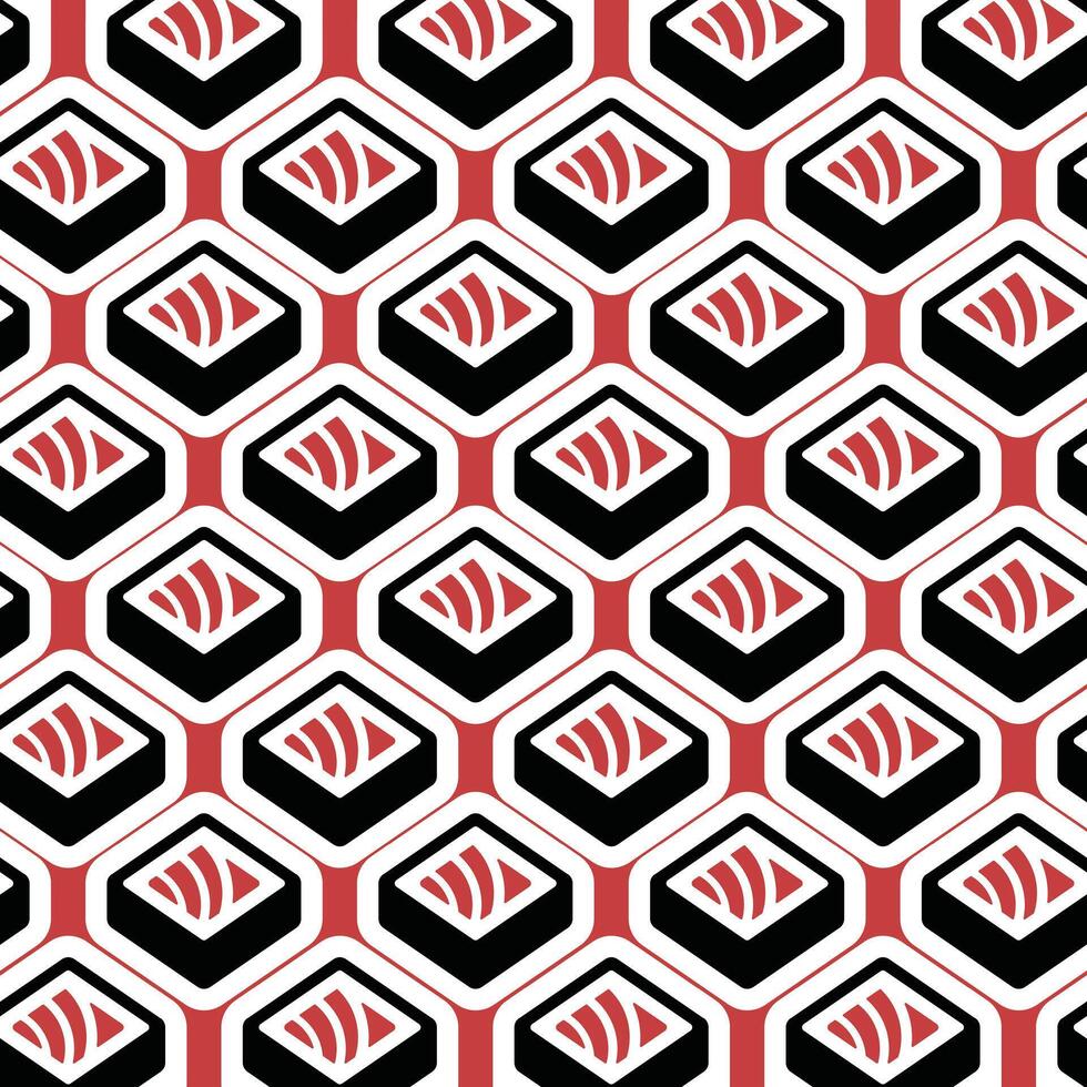 Sushi Pattern Background with abstract wallpaper design template vector