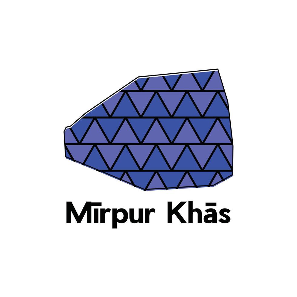 Map of Mirpur Khas illustration design template, Map capital city of Pakistan, abstract design with colorful geometric vector