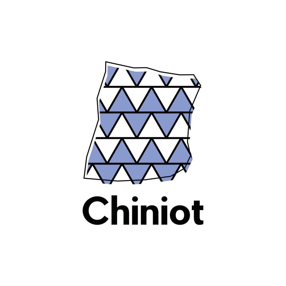 Map City of Chiniot design template, Infographic map illustration on a white background. vector