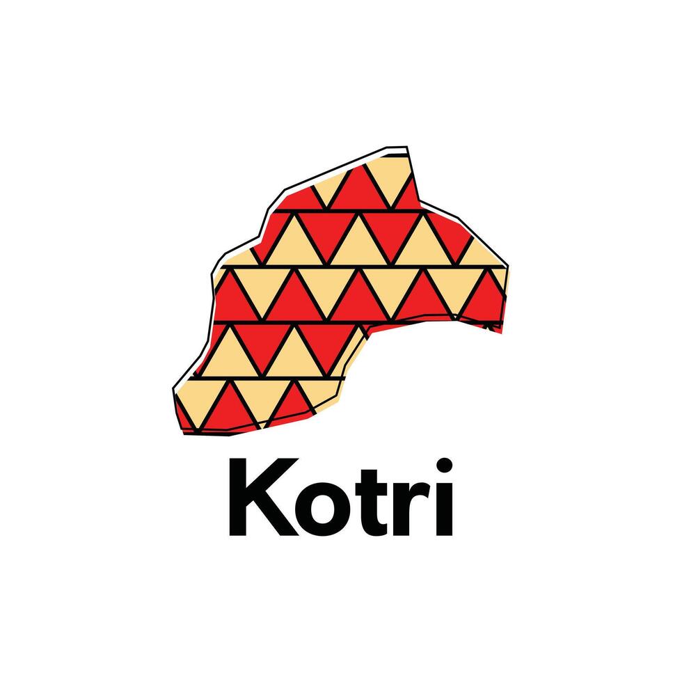 Map of Kotri illustration design template, Map capital city of Pakistan, abstract design with colorful geometric vector