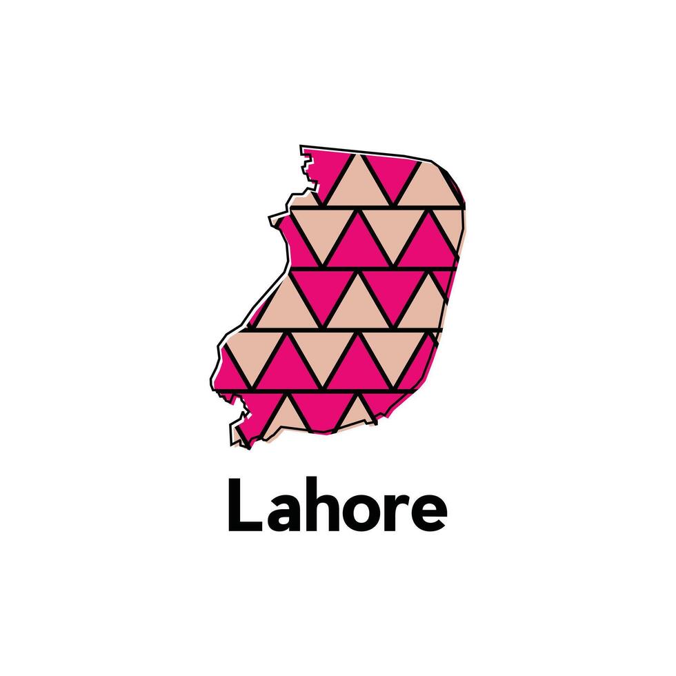 Map City of Lahore design template, Infographic map illustration on a white background. vector