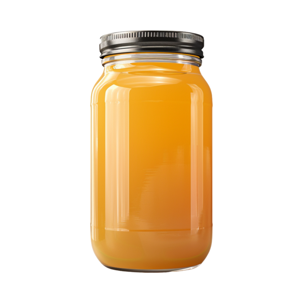 Orange Juice in a Glass Jar on Transparent Background png