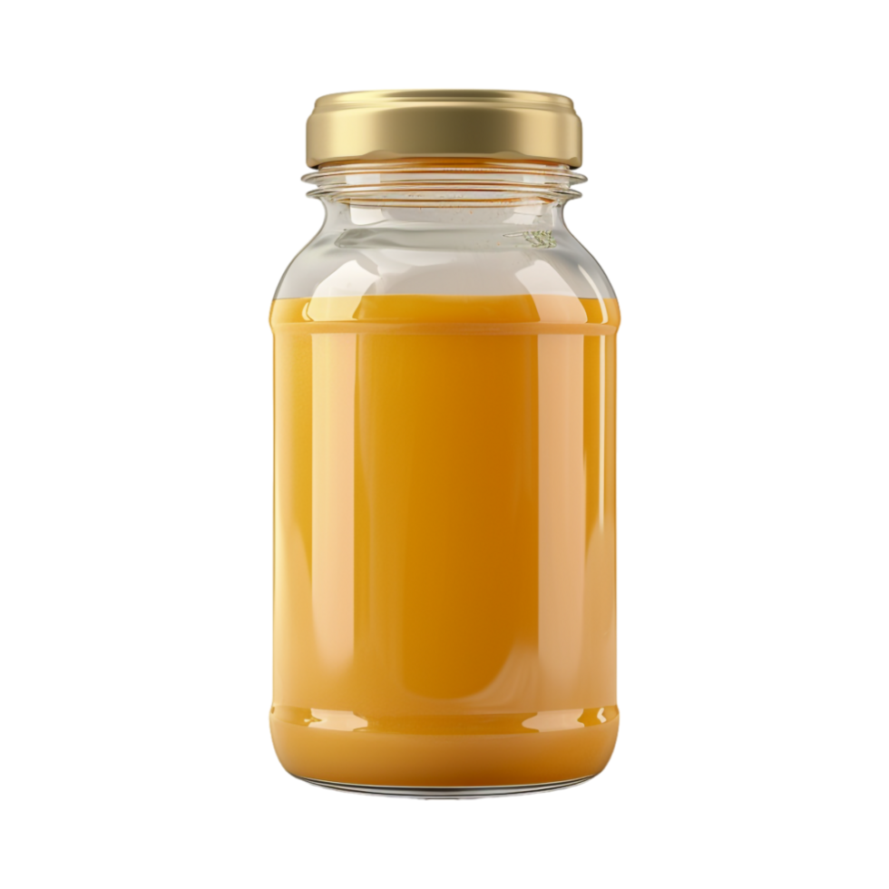 Orange Juice in a Glass Jar on Transparent Background png