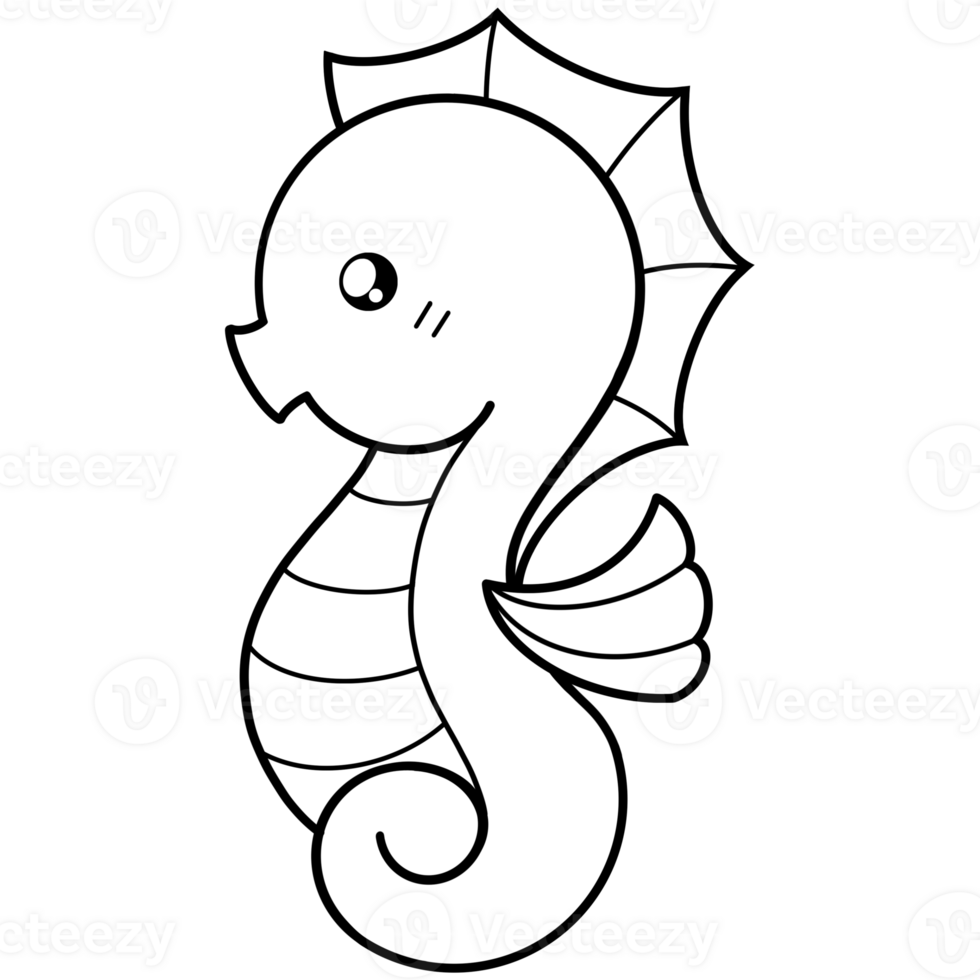 Sea animals Coloring and doodle png