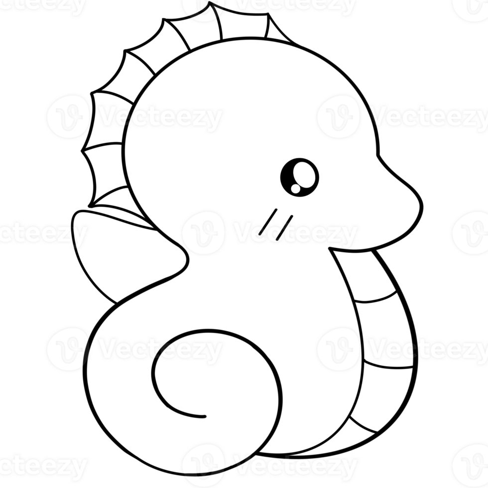 Sea animals Coloring and doodle png