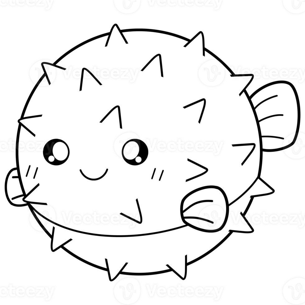 Sea animals Coloring and doodle png