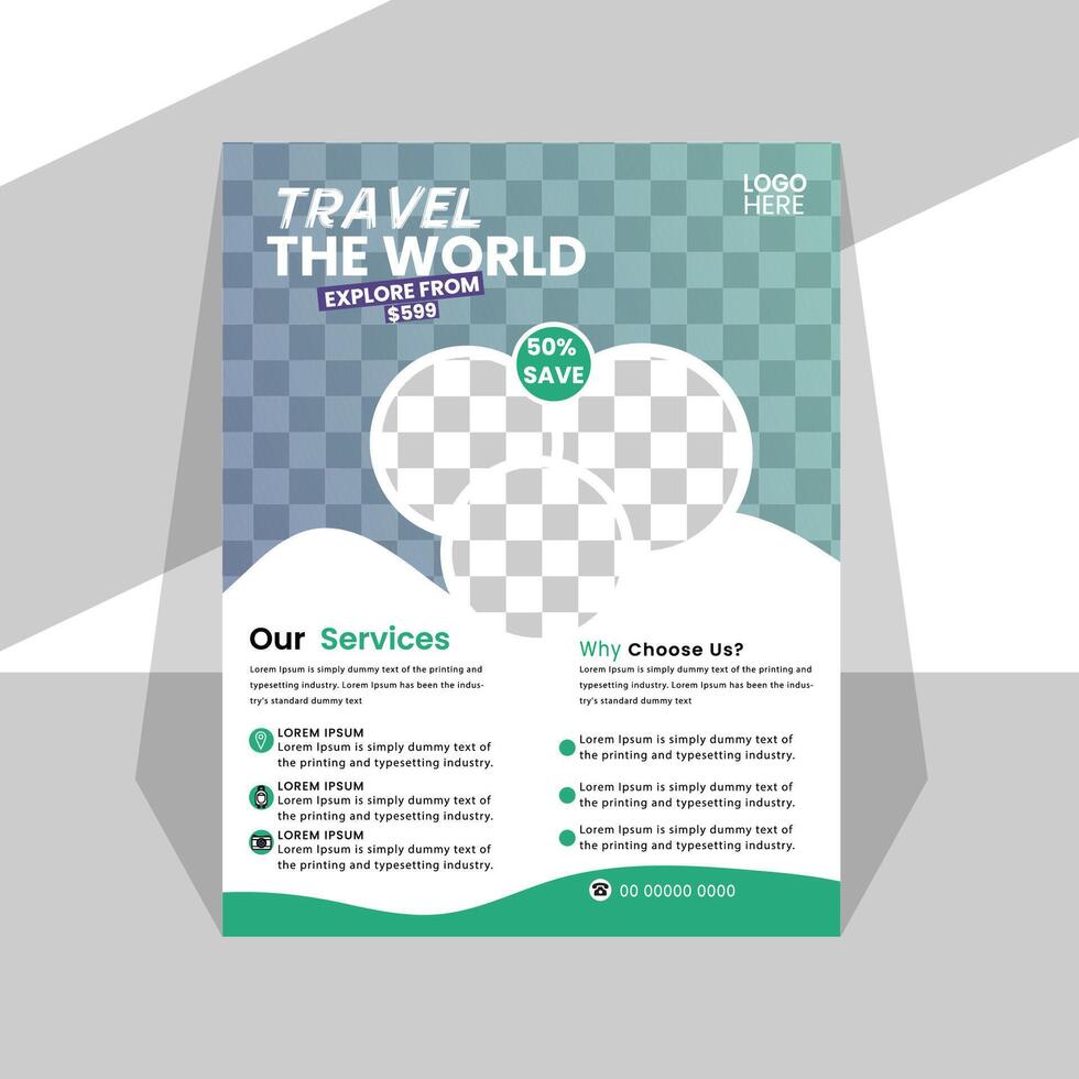 Modern Travel flyer template Design vector