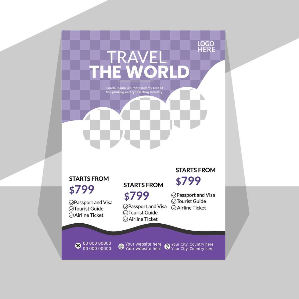 Modern Travel flyer template Design vector