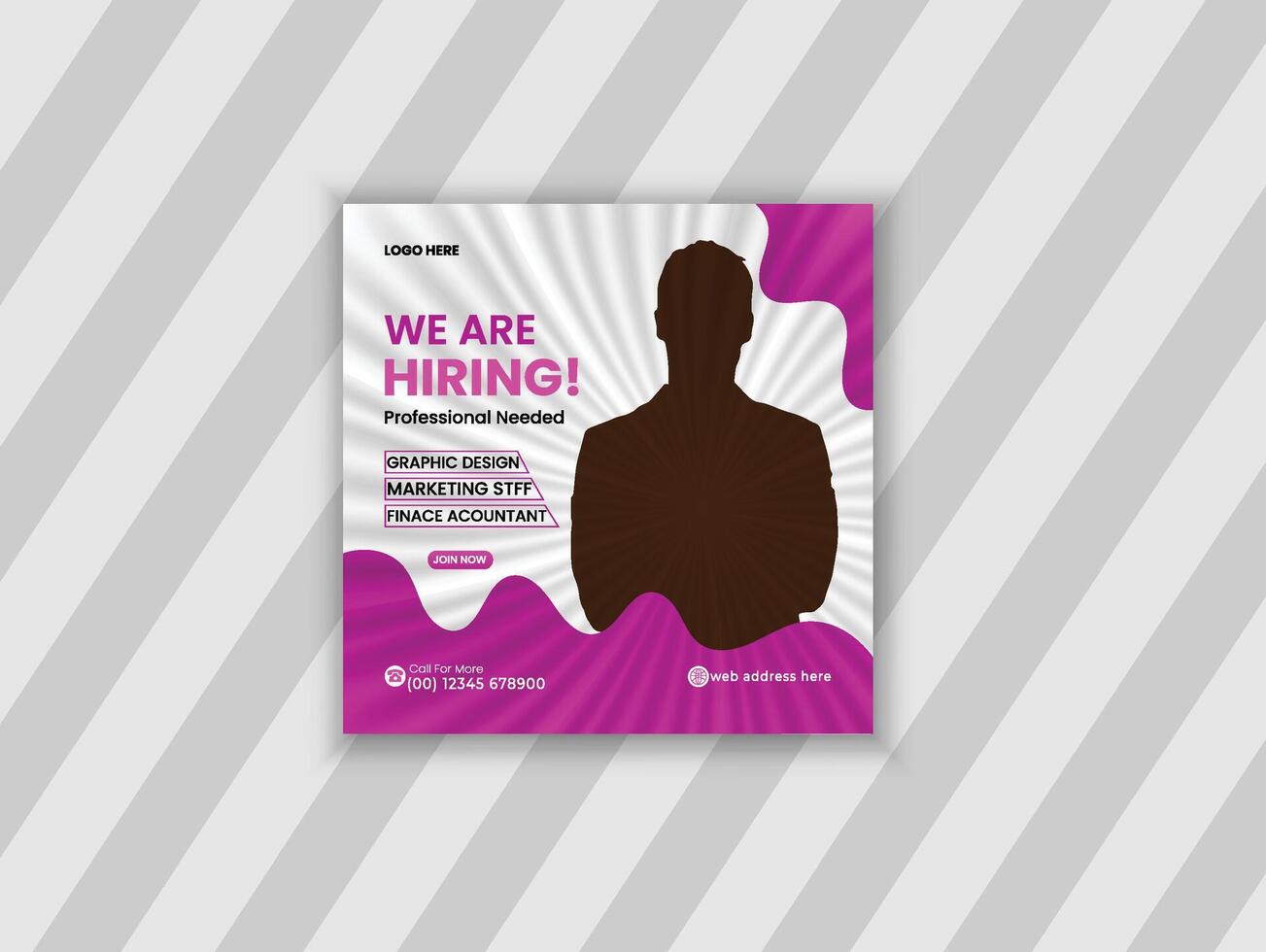 We are hiring job vacancy social media post Design vector