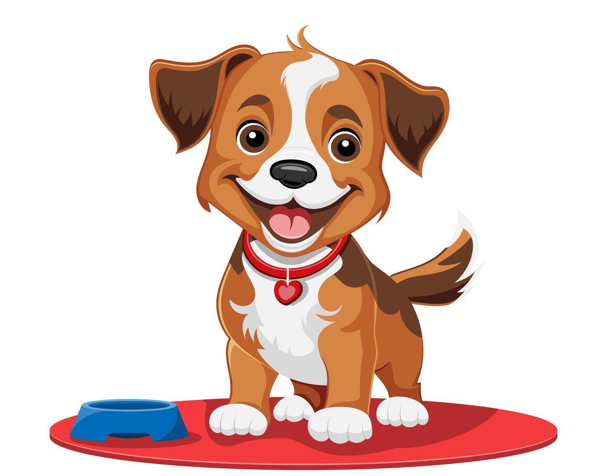 small puppy dog flat cartoon illustration isolated on white background vector