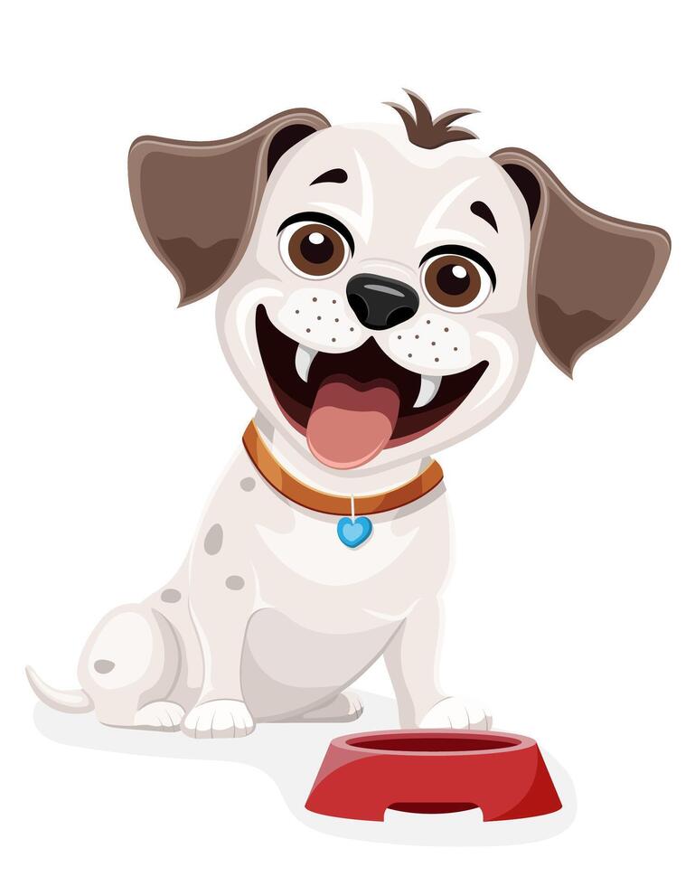 small puppy dog flat cartoon illustration isolated on white background vector