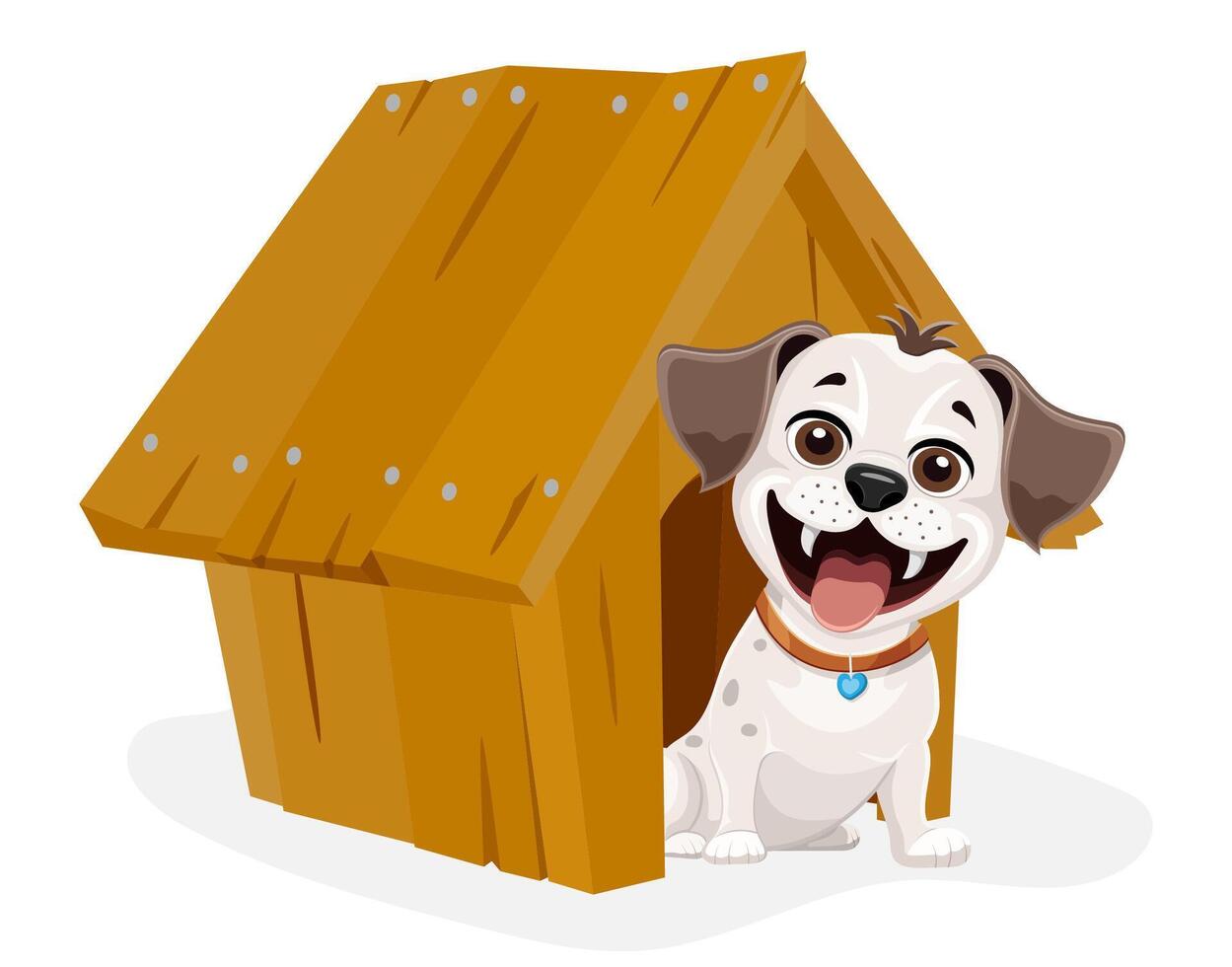 small puppy dog flat cartoon illustration isolated on white background vector