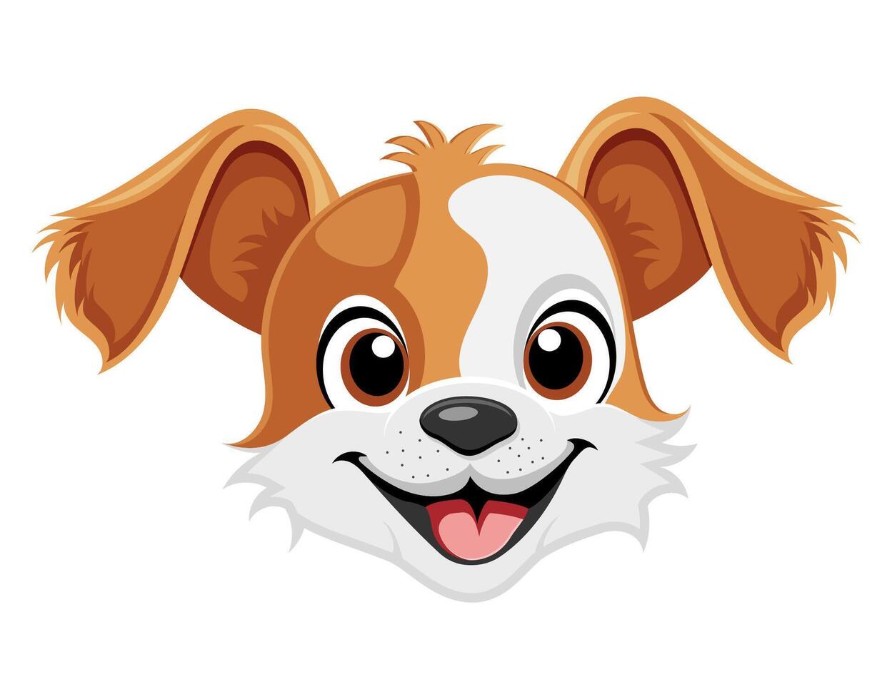 small puppy dog flat cartoon illustration isolated on white background vector