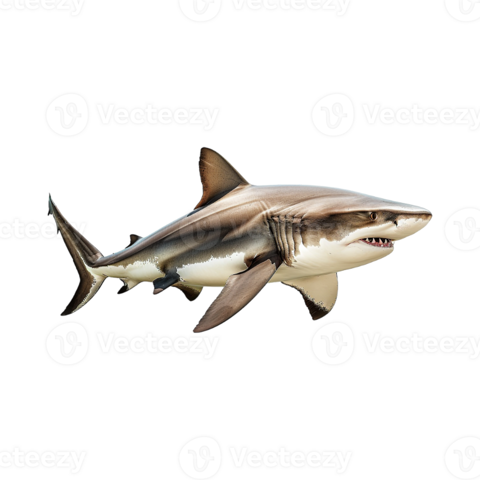 Shark in Ocean on Transparent Background png