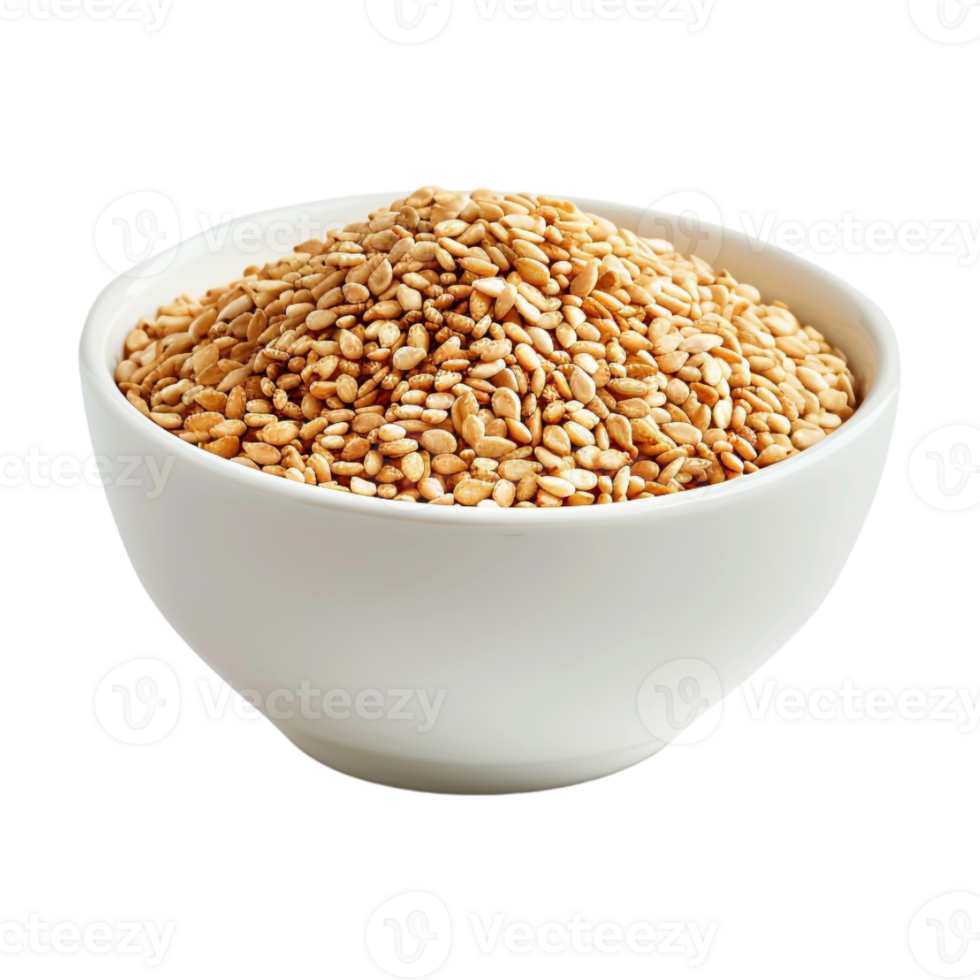 Sesame seeds in a bowl on Transparent Background png