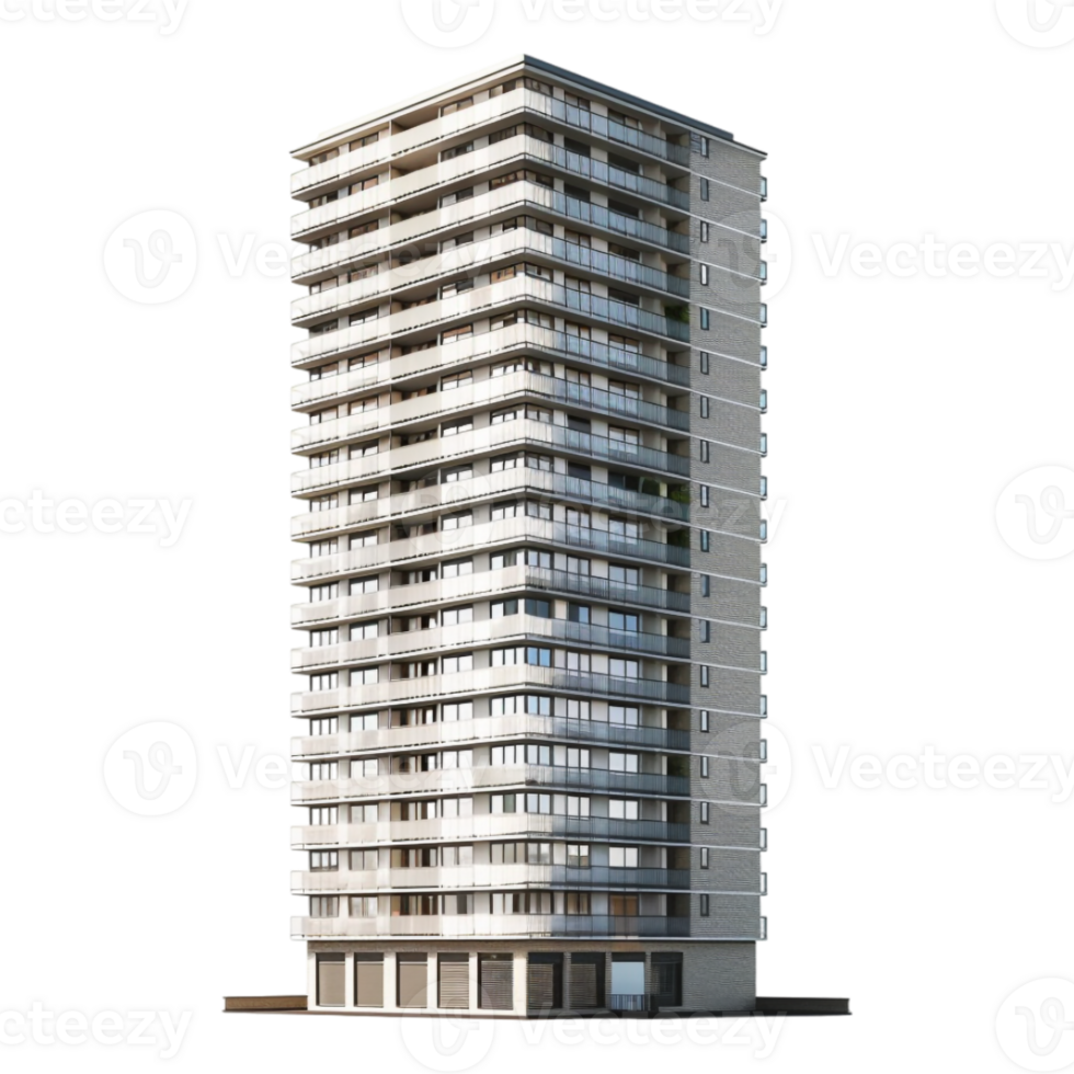 Residential Building on Transparent Background png