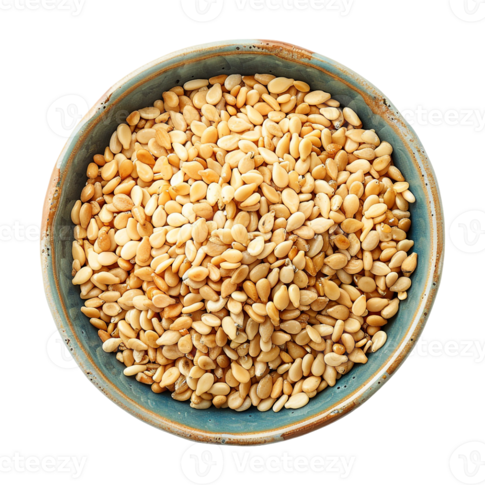 Sesame seeds in a bowl on Transparent Background png