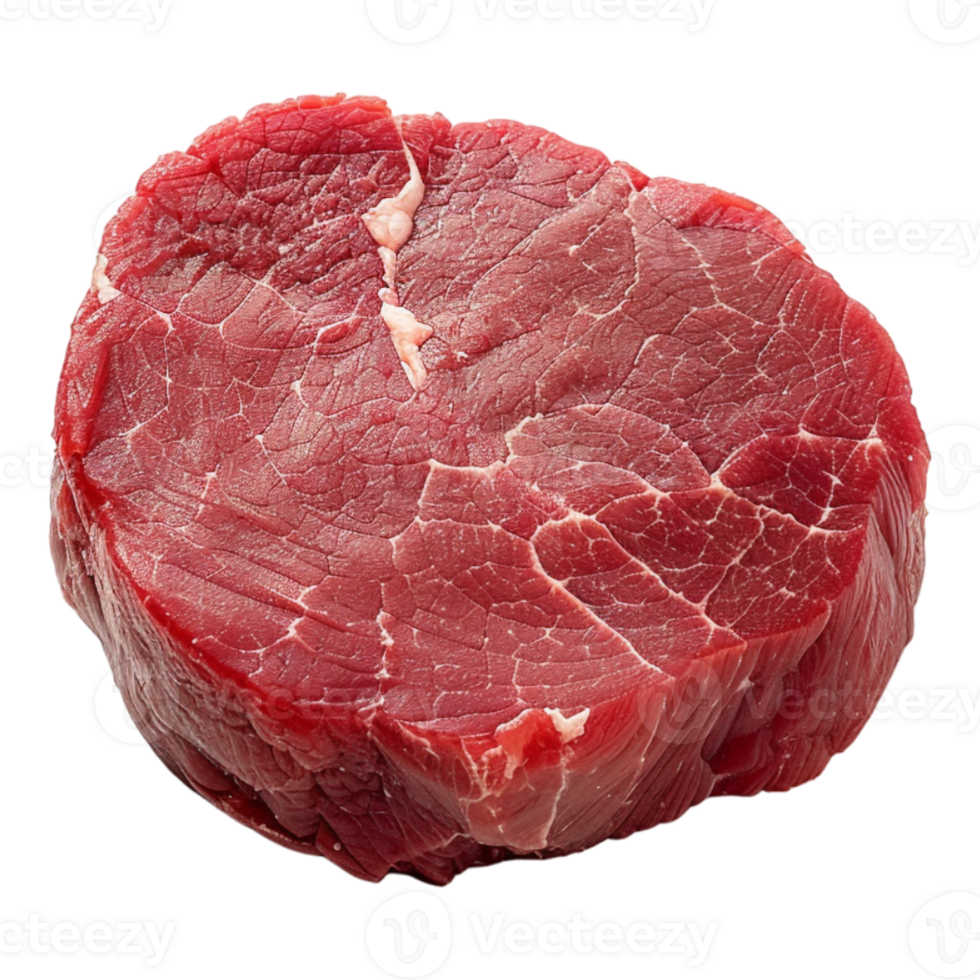 Round Raw Beef Meat on Transparent Background png