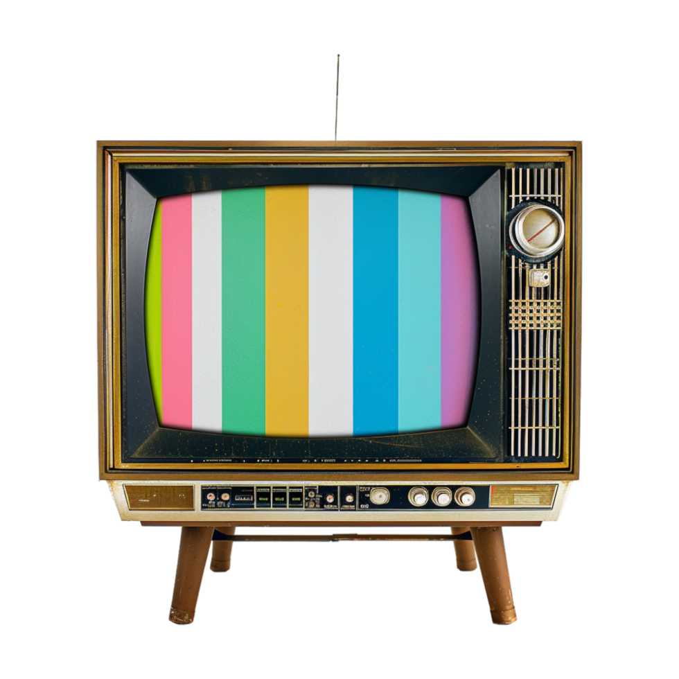 Vintage TV on Transparent Background png