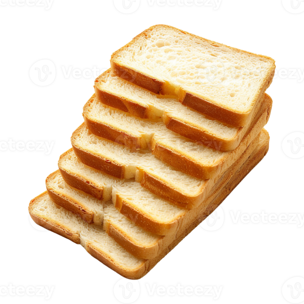 White Bread Slices on Transparent Background png