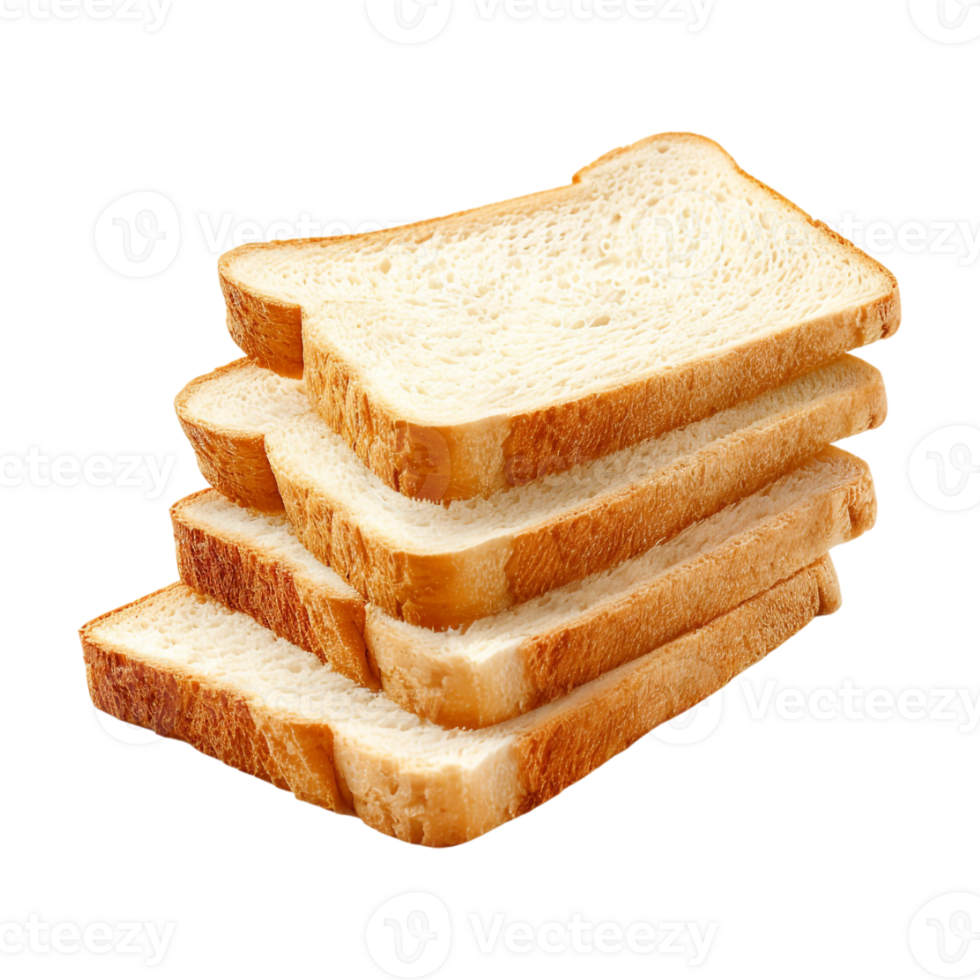 White Bread Slices on Transparent Background png
