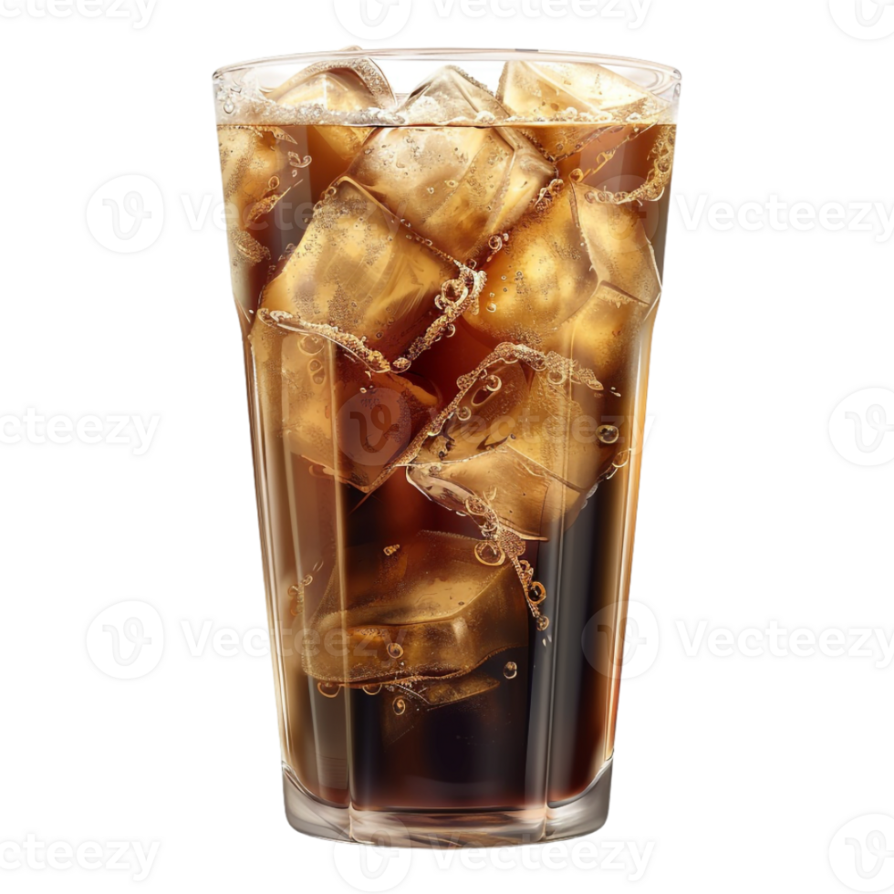 Cold Coffee in a Glass on Transparent Background png
