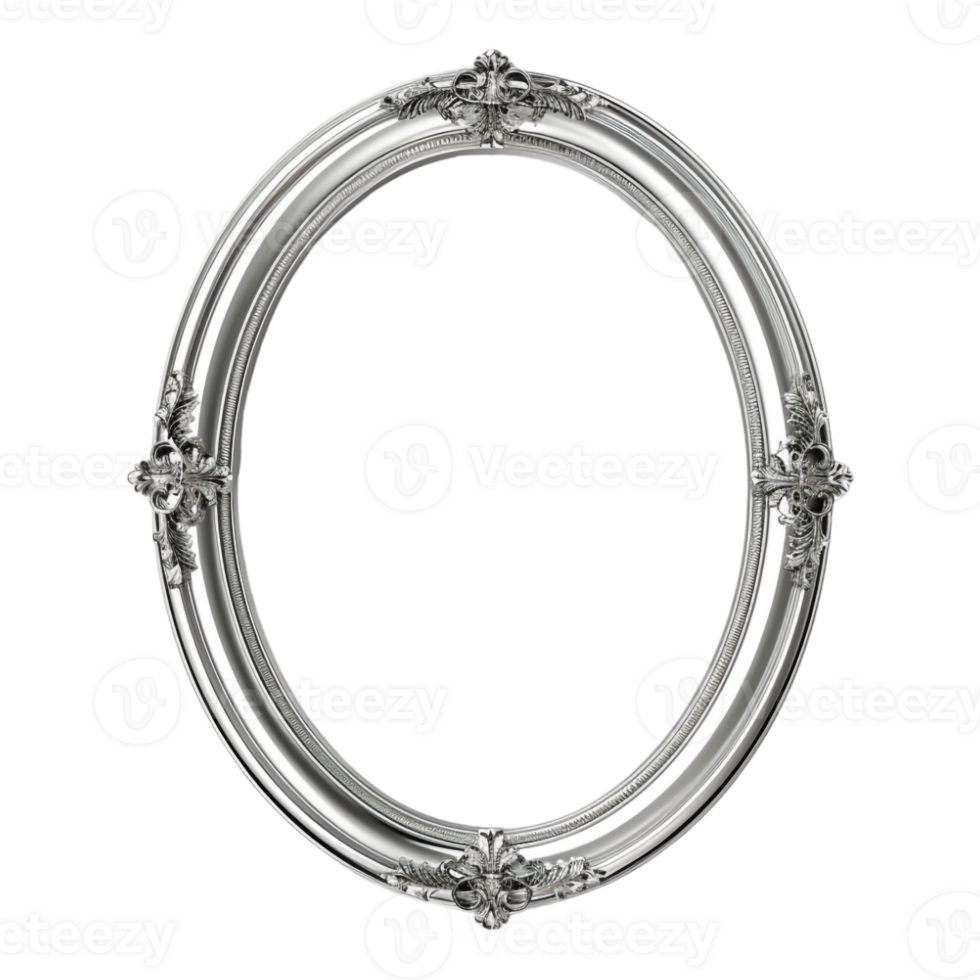 Round Silver Frame on Transparent Background png
