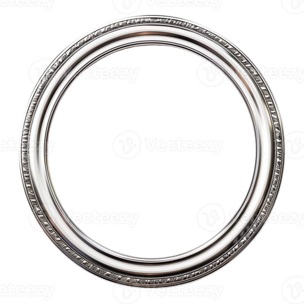 Round Silver Frame on Transparent Background png