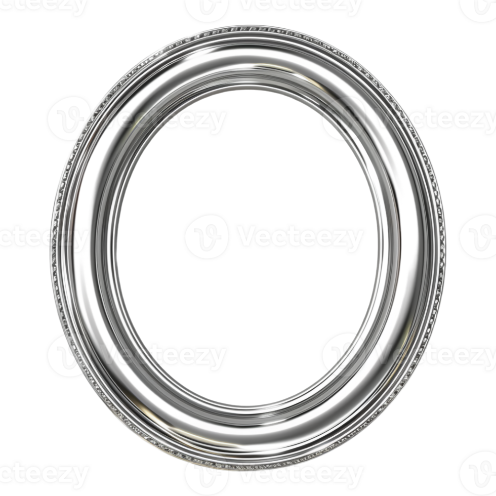 Round Silver Frame on Transparent Background png