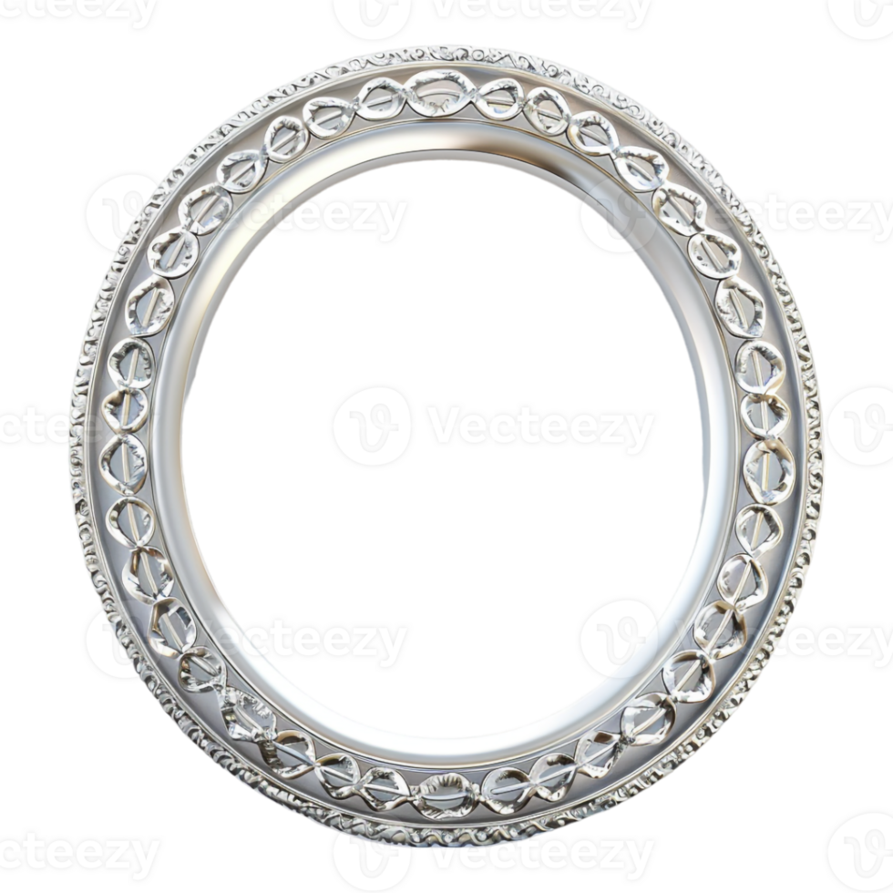 Round Silver Frame on Transparent Background png