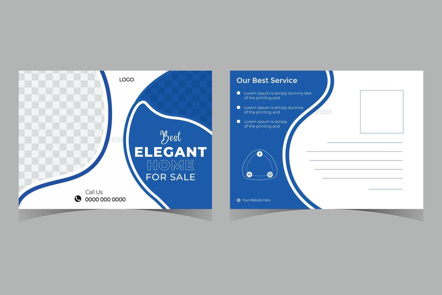 Postcard Design Template vector