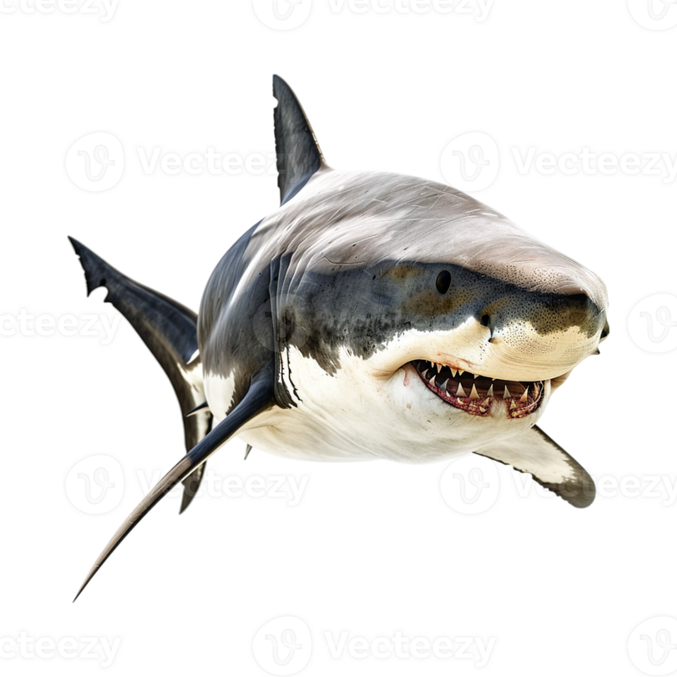 Shark in Ocean on Transparent Background png