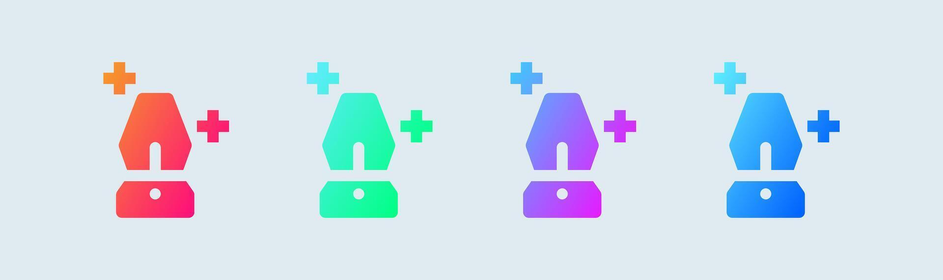 Latern lamp solid icon in gradient colors. Light signs illustration. vector