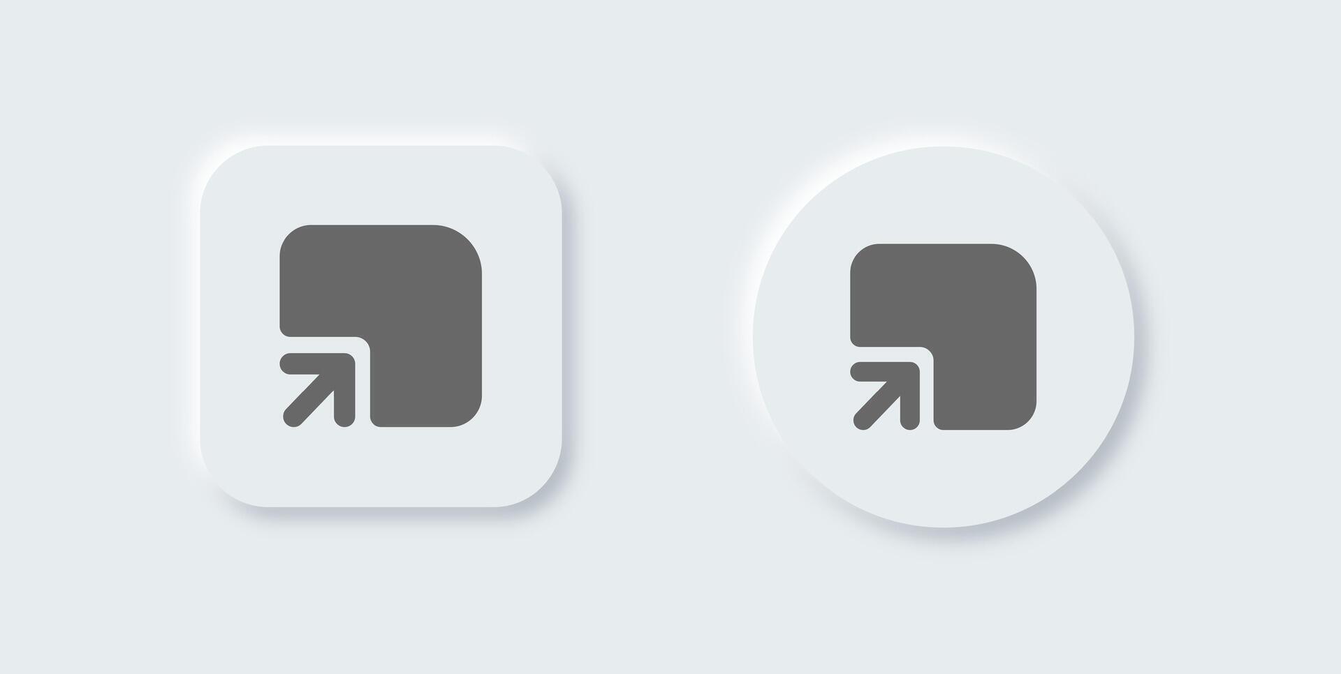 Login solid icon in neomorphic design style. Sign in symbol illustration. vector