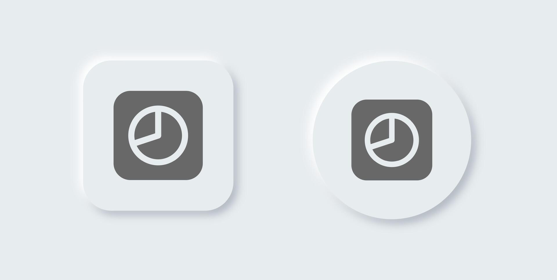 Chart solid icon in neomorphic design style. Statistic signs illustration. vector