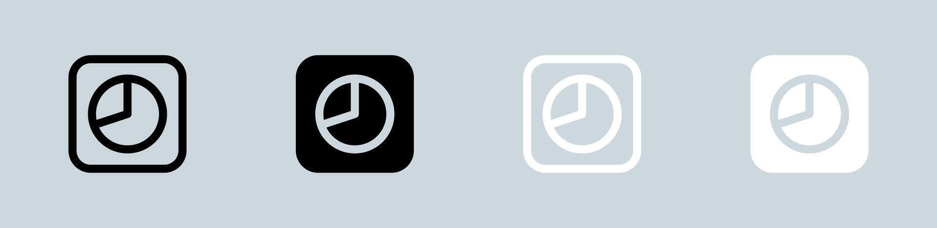 Chart icon set in black and white. Statistic signs illustration. vector