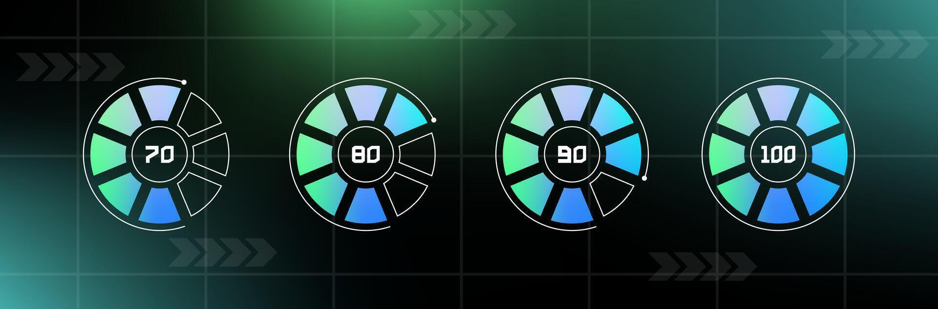 Loading bar interface. Futuristic progress design element. vector