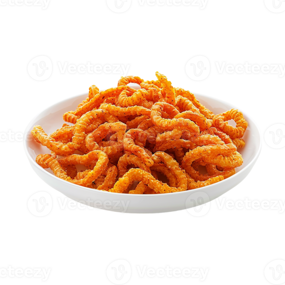 Fried Onions in a Plate on Transparent Background png