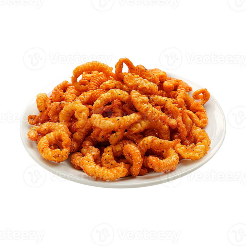 Fried Onions in a Plate on Transparent Background png