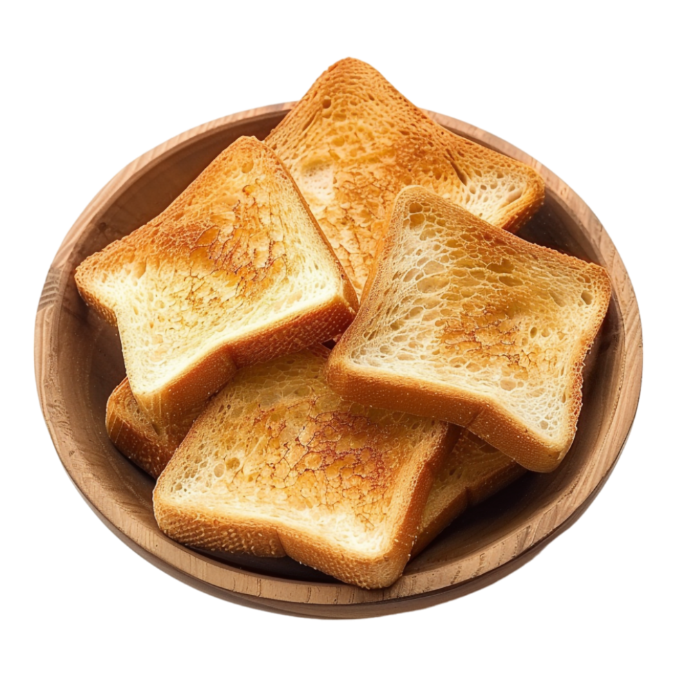 White Bread in a Basket on Transparent Background png