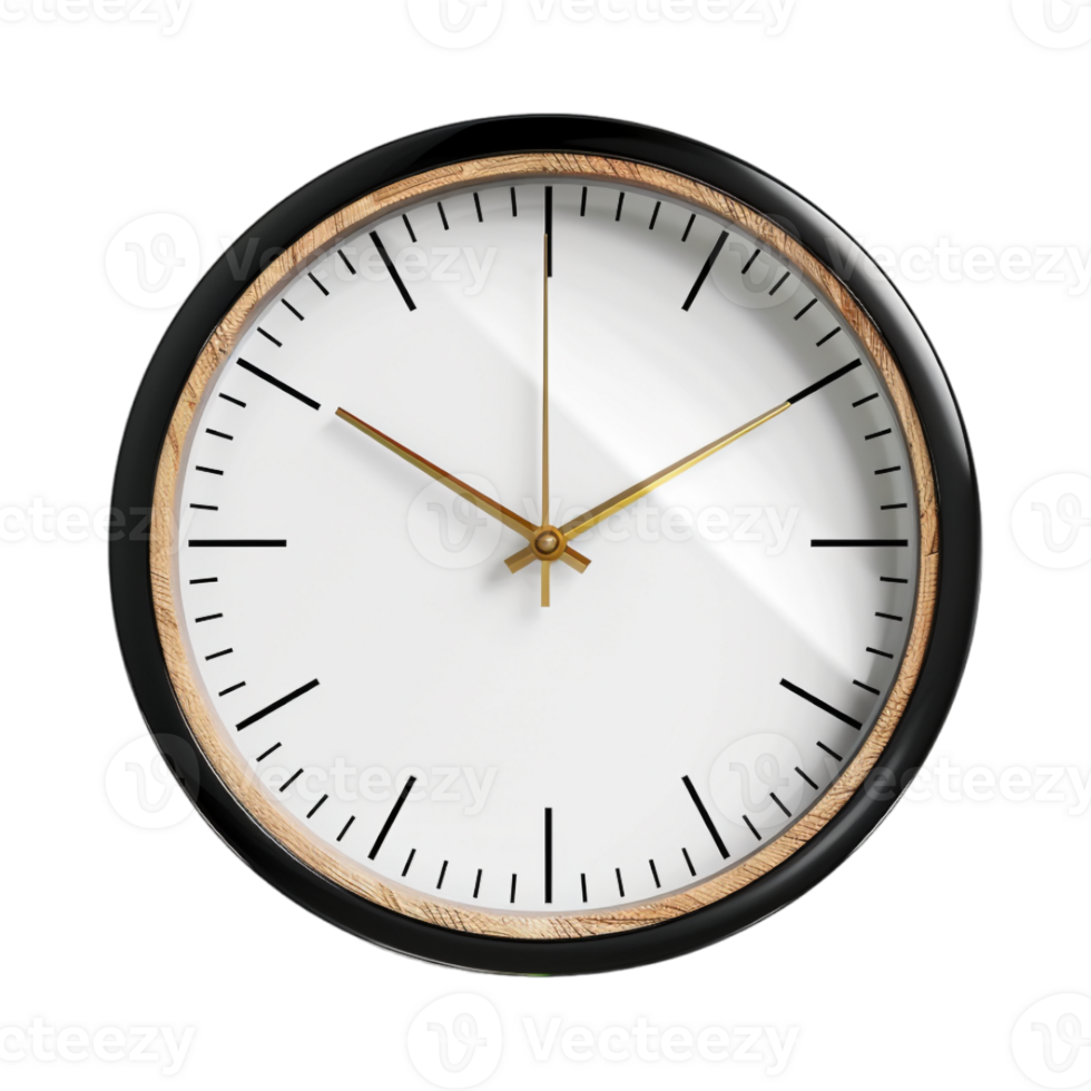 White Wall Clock on Transparent Background png