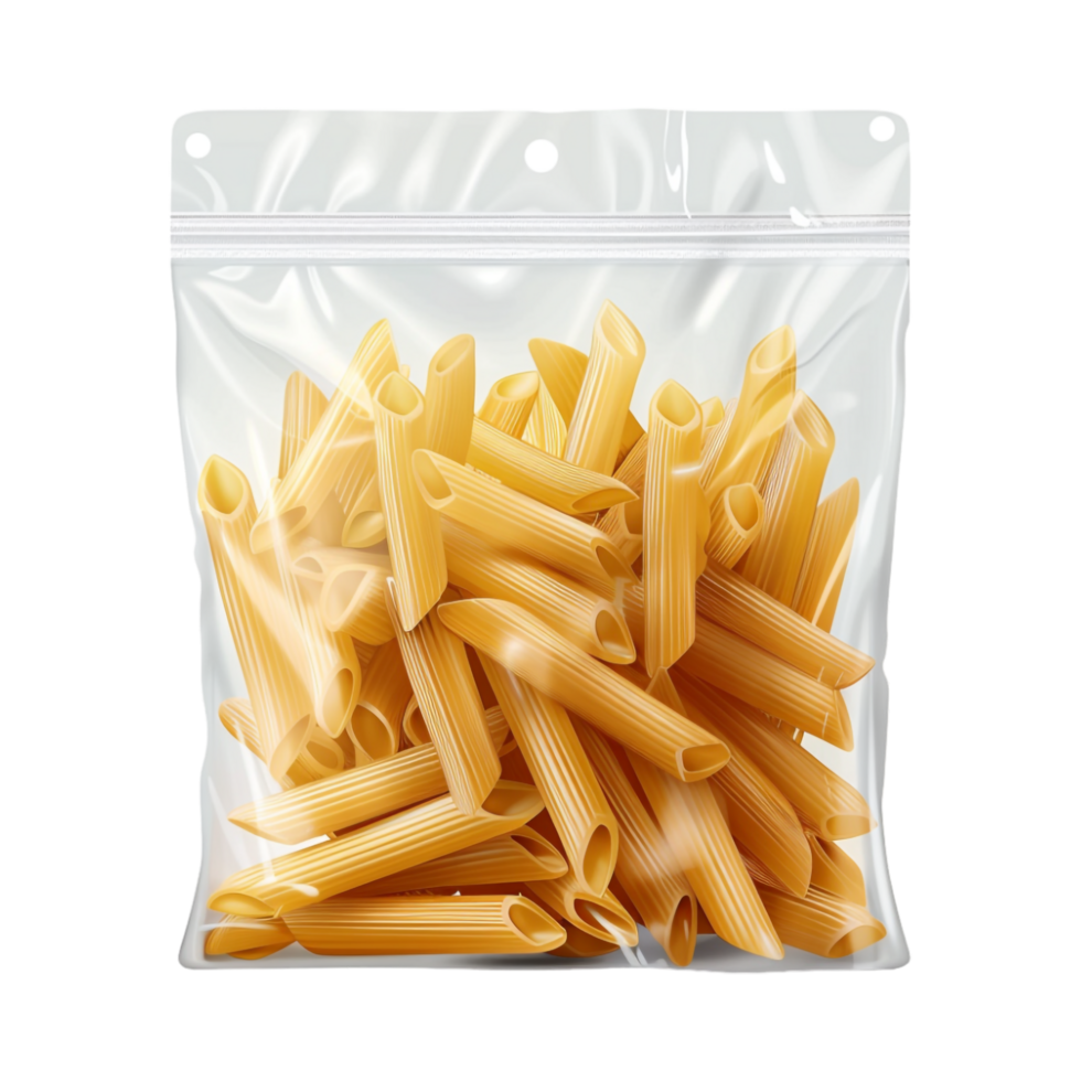 Pasta in a Plastic Bag on Transparent Background png