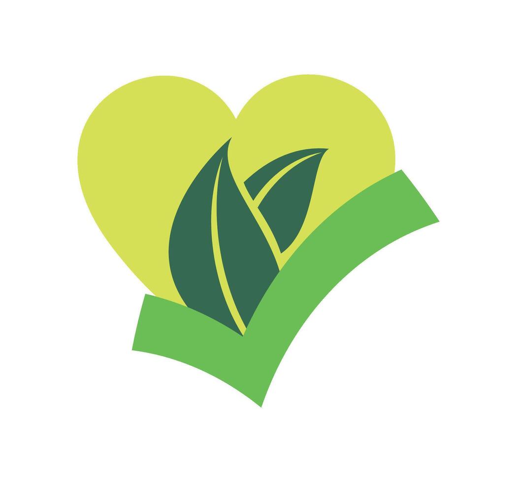 eco label check mark vector