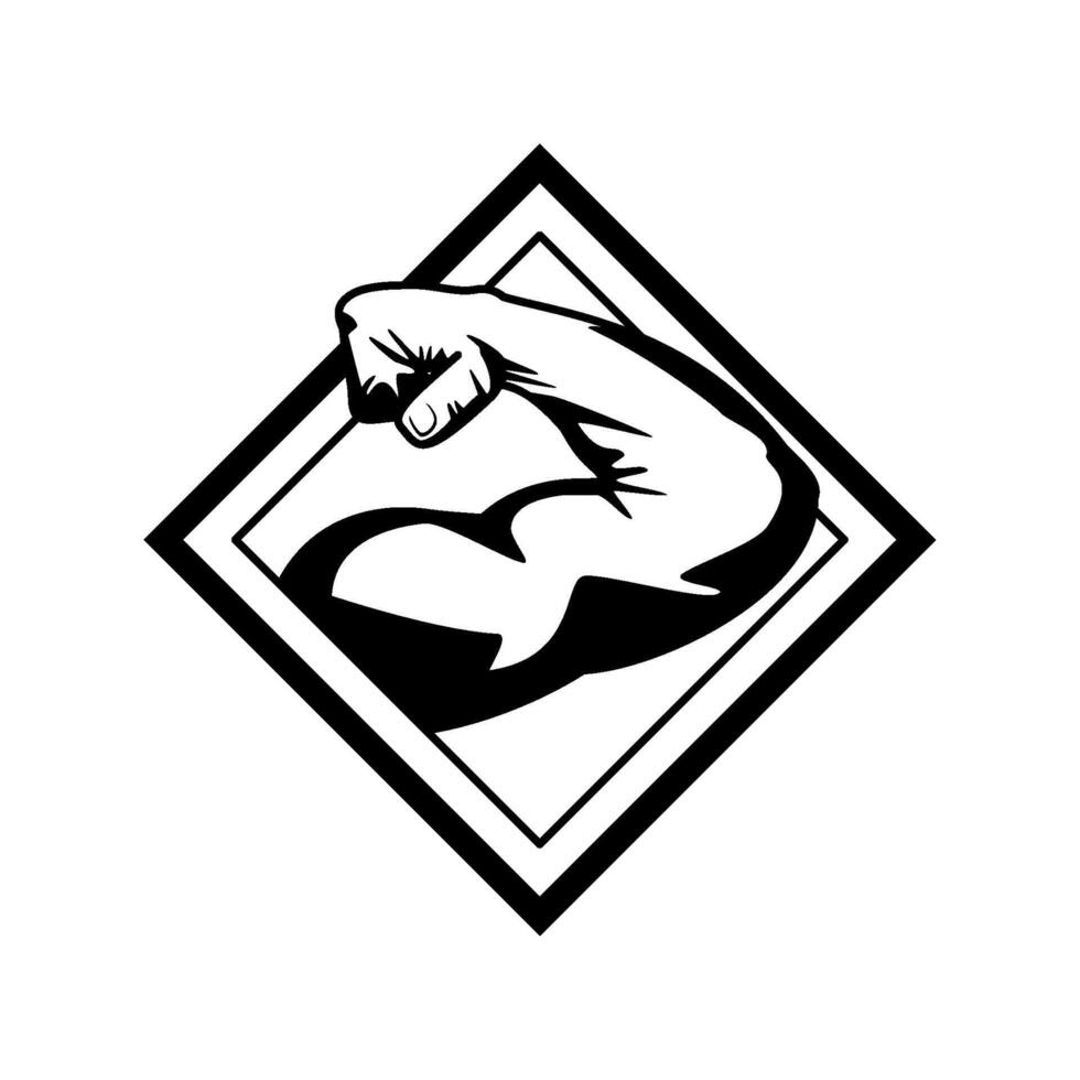 gym emblem power man vector
