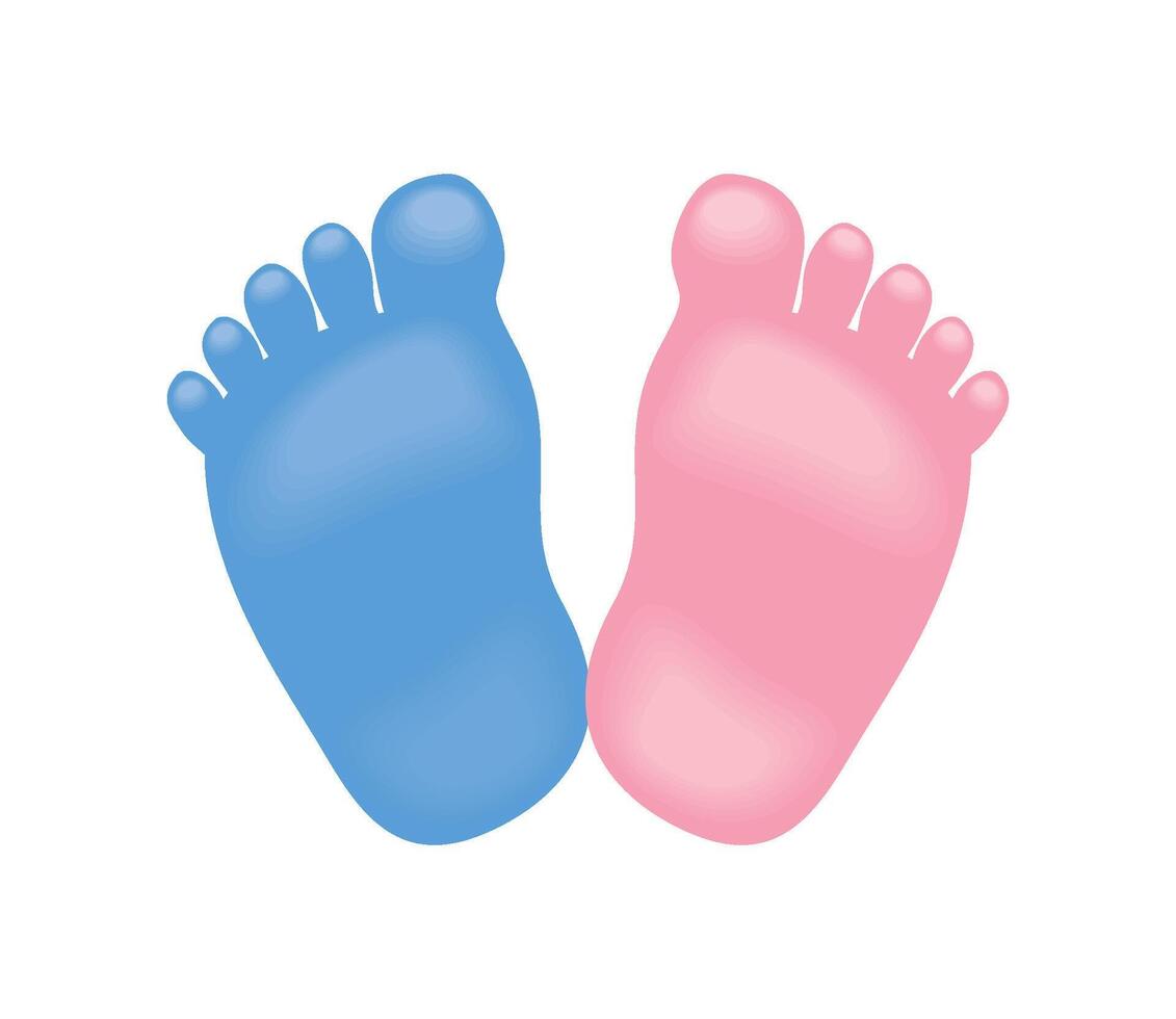gender reveal footprints vector