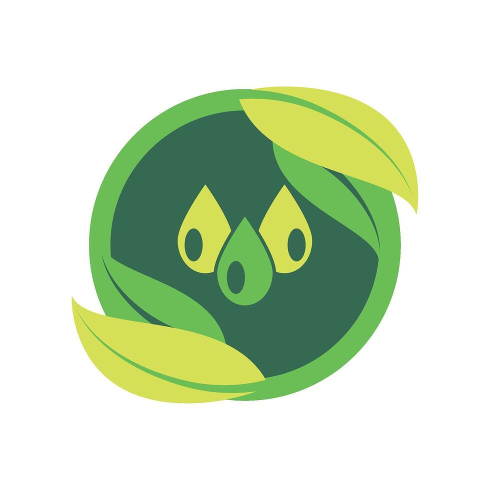 eco label water drops vector