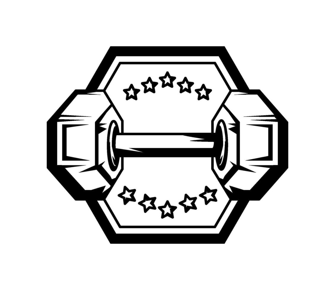 gym emblem weight vector