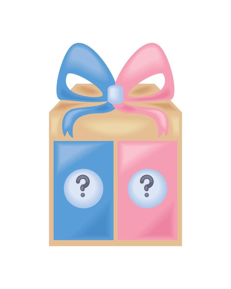 gender reveal gift box vector
