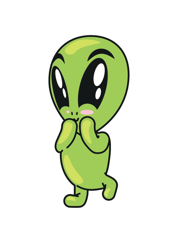 alien funny cartoon vector