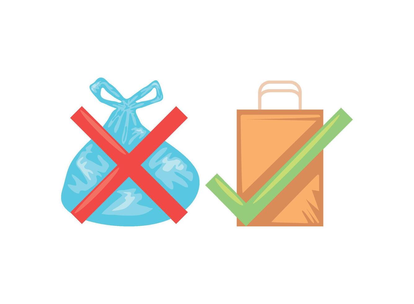 free plastic bag prohibited vector